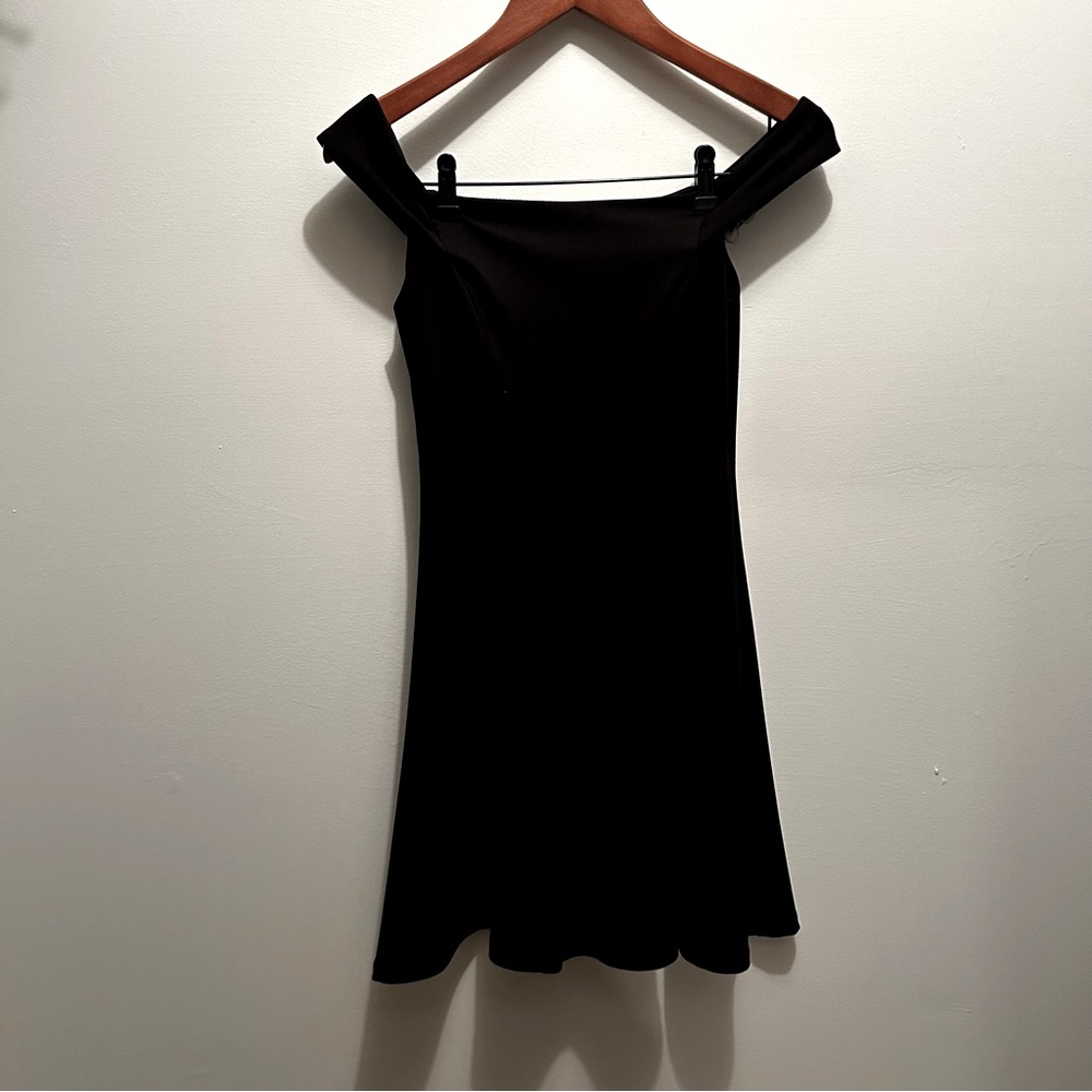 Off-the-shoulder black dress